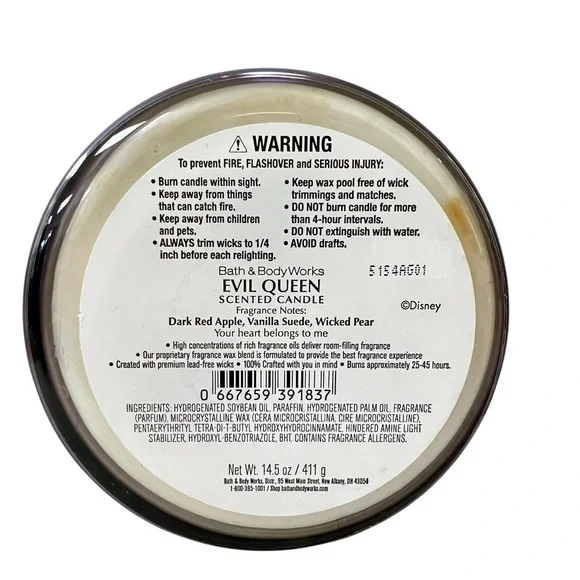 NWT Bath & Body Works Evil Queen Scented 3 Wick Candle 14.5 oz - Picture 2 of 3